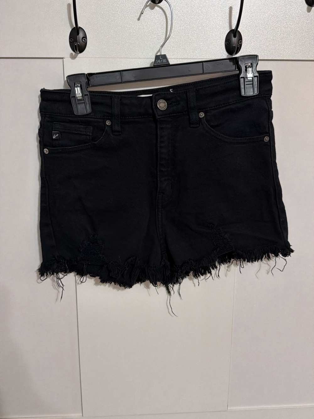 KanCan Black Frayed Hem Denim Shorts